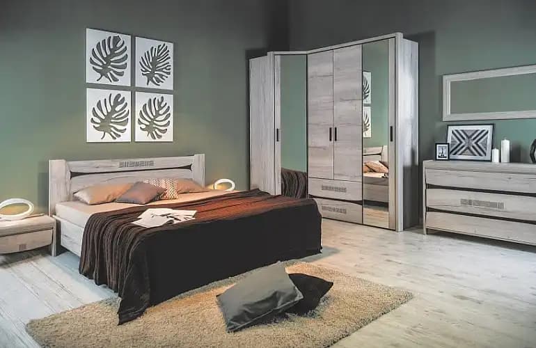 Спальня Мале "Дуб галифакс/Белый"